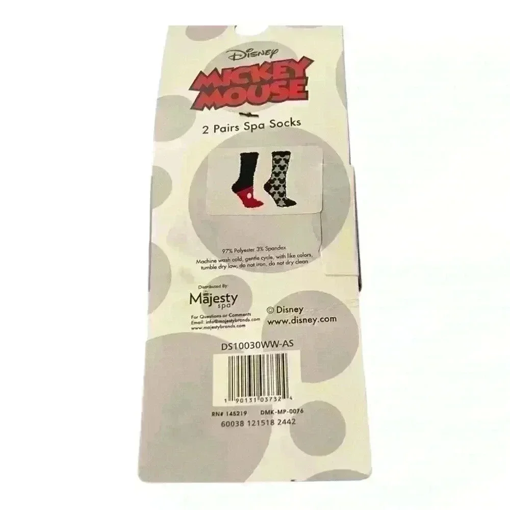 🆕Disney Mickey Mouse Spa Socks - Black and Red NWT